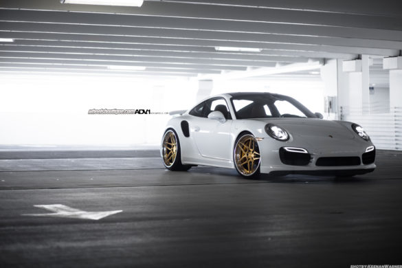 White Porsche 911 Turbo S- ADV05S Track Spec CS Series Wheels