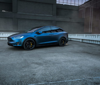 Dark Blue Matte Metallic Tesla Model X – ADV6 Track Spec SL Wheels